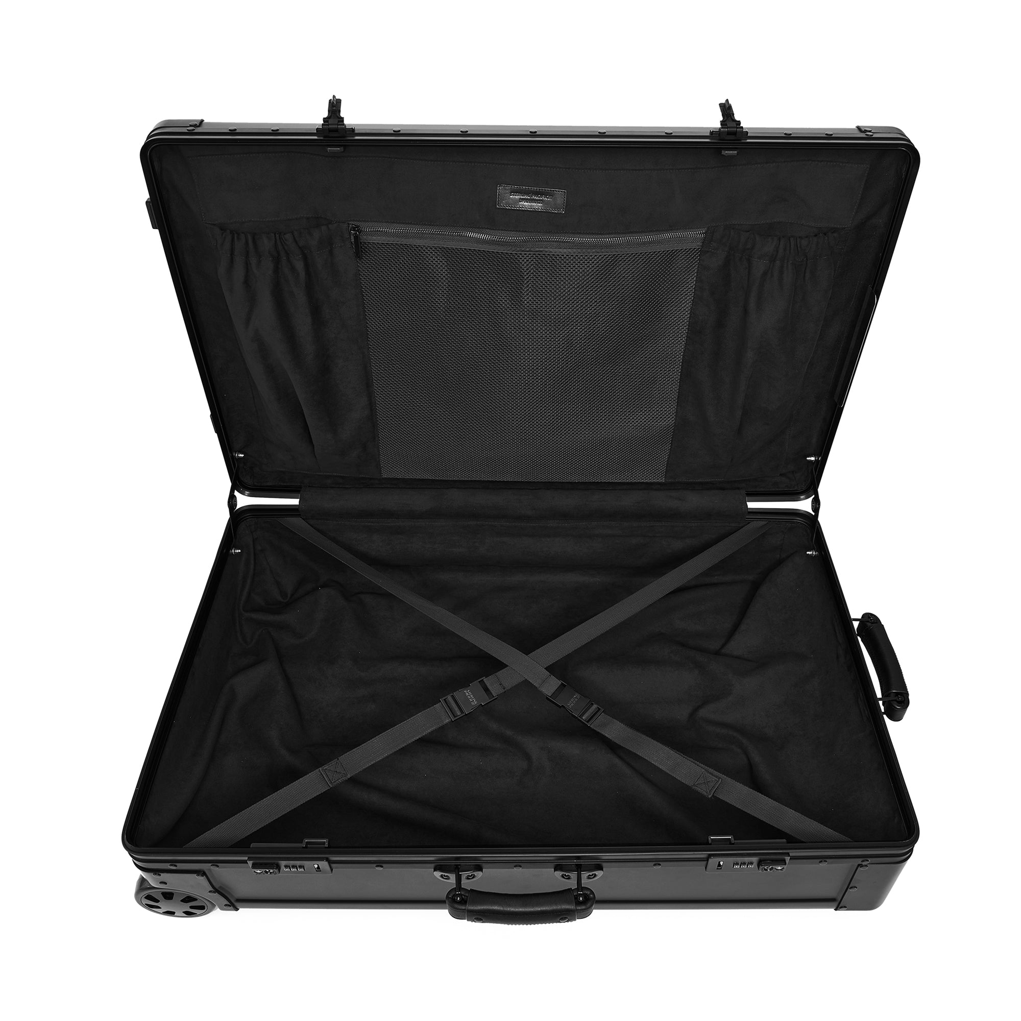 Sterling Pacific Luggage – 80L Check-In Travel Case (Black Aluminum)